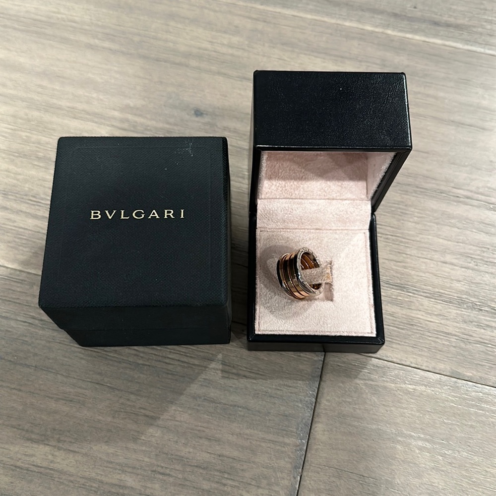 Authentic like new rose gold and white gold b.zero 1 ring
